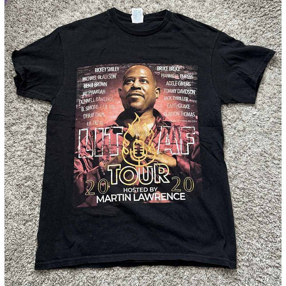 Martin Lawrence Lit AF Tour 2020 Size Medium T-Shirt Double Sided